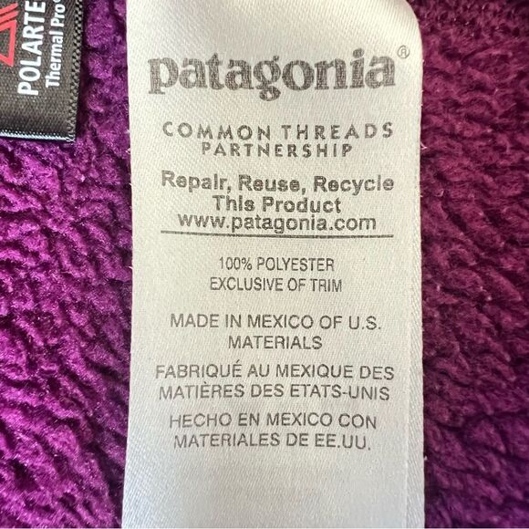 Patagonia Re-Tool Snap-T Pullover Magenta Fleece Quarter-Zip Jacket SZ L - Picture 10 of 15